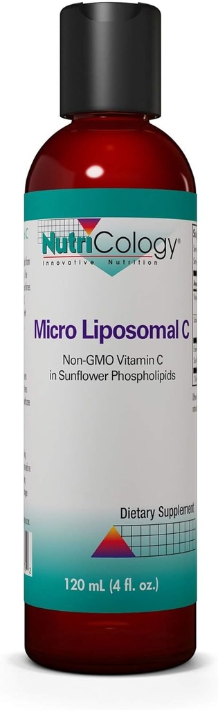 Nutricology Micro Liposomal C 1000mg Συμπλήρωμα - Υγρή βιταμίνη C, Ηλιοτρόπιο φωσφολιπίδια, Ασκορβικό νάτριο, Οργανικό, Βιοδιαθέσιμο - 4 Fl Oz