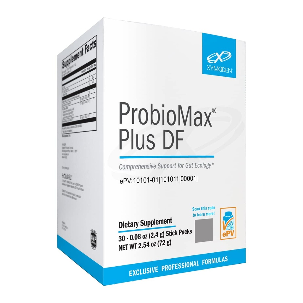 XYMOGEN ProbioMax Plus 40B - Probiotic Powder Supplement - Γαλακτοκομικά Χωρίς Προβιοτικά για Digestive Health - Saccharomyces boulardii, Lactobacillus acidophilus - Πρώην ProbioMax Plus DF (30 Stick Packs)