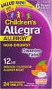 Allegra Children's 12-Hour Allergy Relief Orally Dissolving Tablets, Non-Drowsy Indoor and Outdoor Allergy Medicine, 30 mg Fexofenadine HCI Antihistamine for Kids, Orange Cream Flavor, 24-Count