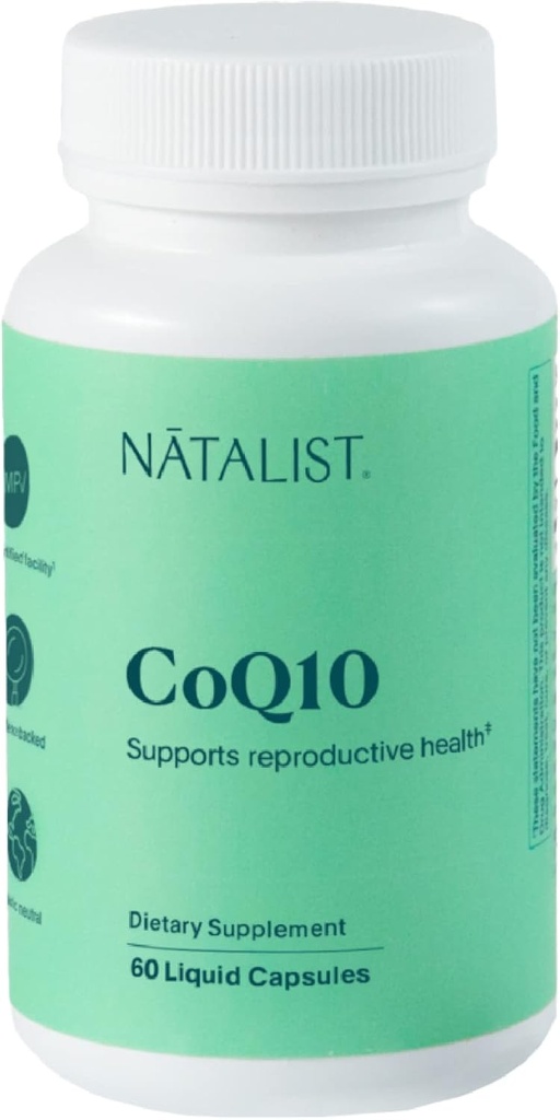 NATALIST CoQ10 Ubiquinone 120 mg Καθημερινή Γονιμότητα Βιταμίνη Ισχυρή Αντιοξειδωτική Άμυνα & Κυτταρική Ενέργεια Συμπλήρωμα Υποστήριξης - Υψηλή Απορρόφηση για Γυναίκες & Άνδρες Vegan, Μη ΓΤΟ - 60 Υγρά Καψάκια