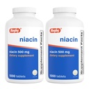Rugby Niacin 500mg - Βιταμίνη Β3 συμπλήρωμα για άνδρες και γυναίκες - 1.000 δισκία (2- συσκευασία)