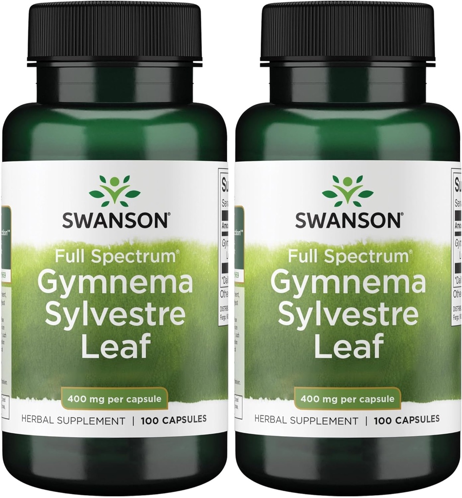 Swanson Full Spectrum Gymnema Sylvestre Leaf - Παραδοσιακό Αγιουρβεντικό Βότανο - (100 κάψουλες) (2 Pack)