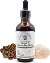 Botanicals του Δημιουργού Touch, Super 5, Mushroom, Blend 2 fl oz με Reishi, Turkey Tail, Lions Mane, Chaga και Μαϊτάκε Μανιτάρια για Ανοσολογική Υποστήριξη. Διπλή εξαγωγή, Macerated.