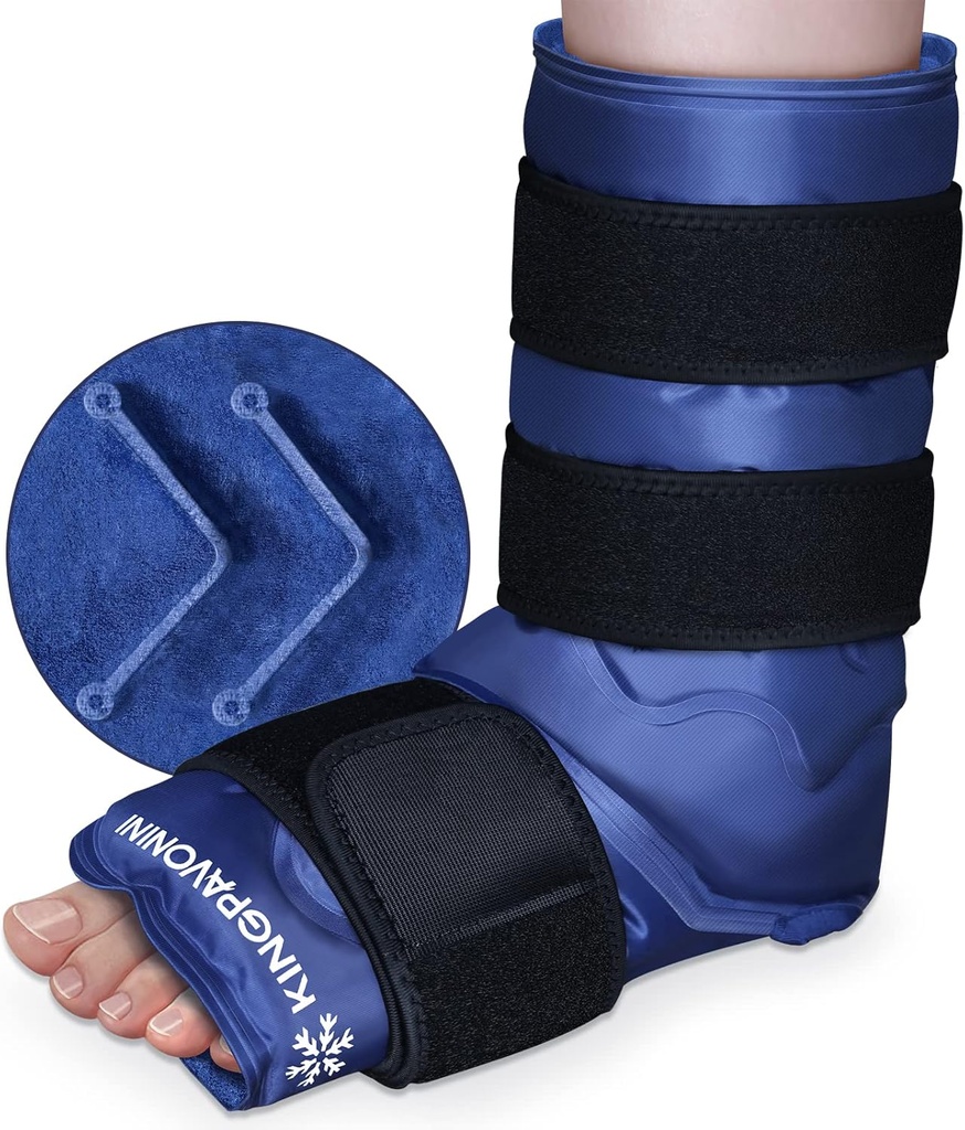 XXL Πακέτο πάγου Ankle Foot Wrap για τους τραυματισμούς ποδιών, πλήρη κάλυψη Ankle Wrap πάγου, παγετώνες Gel Επαναχρησιμοποιήσιμα για Plantar Fasciitis, Αχιλλέας Tendonitis, διάστρεμμα Ankles και τακούνια, ινώδης τραυματισμός, μπλε