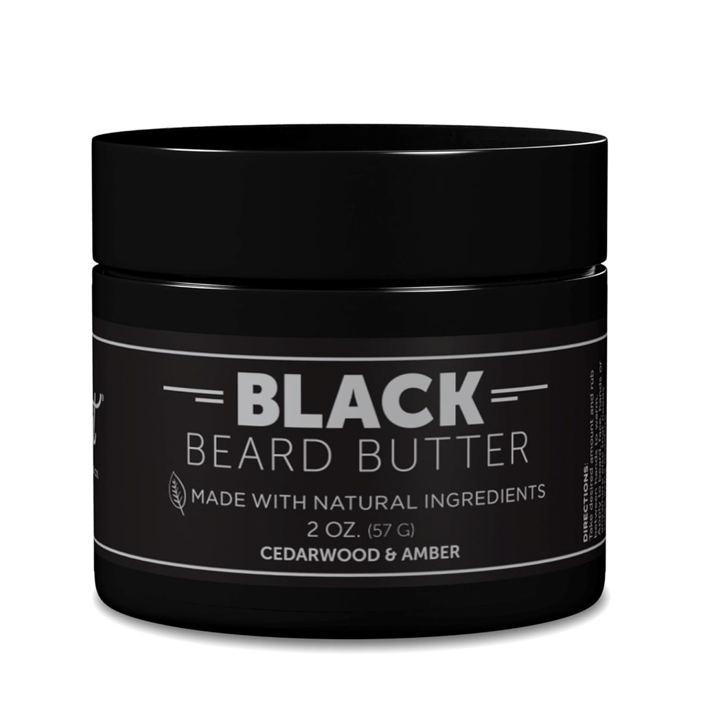Detroit Grooming Co. Beard Butter for Men | Softens, Thickens & Hydrates with Safflower Oil & Shea Butter | Black Scent, 2oz