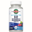 KAL Βιταμίνη B12 Μεθυλοκοβαλαμίνη και Αδενοσυλοκοβαλαμίνη 2000 mcg ActivMelt, B12 Συμπληρώματα ενέργειας, Μεταβολισμός, Νεύρο, Υποστήριξη ερυθρών αιμοσφαιρίων, Υψηλή απορρόφηση, Φυσικό μούρο, 60 Serv, 60 Micro Tablets