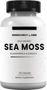 Research Labs 1 Fer 1 Ad Organic Irish Sea Moss Capsules, Raw Wildcrafted Seamoss Enhanced w/Bladderwrack & Burdock Root 120 Total Pills Antioxidant Powerhouse. Thyroid Support.