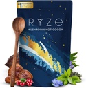 RYZE SUPERFOODS Mushroom Hot Cocoa Melatonin συμπλήρωμα ύπνου, Keto Cocoa σκόνη με Reishi Mushroom, μελατονίνη, Γλυκίνη, Cacao, L-Θεανίνη, Chicory για να βοηθήσει την πτώση του ύπνου και να μείνετε κοιμισμένοι, 20 εξυπηρετούν