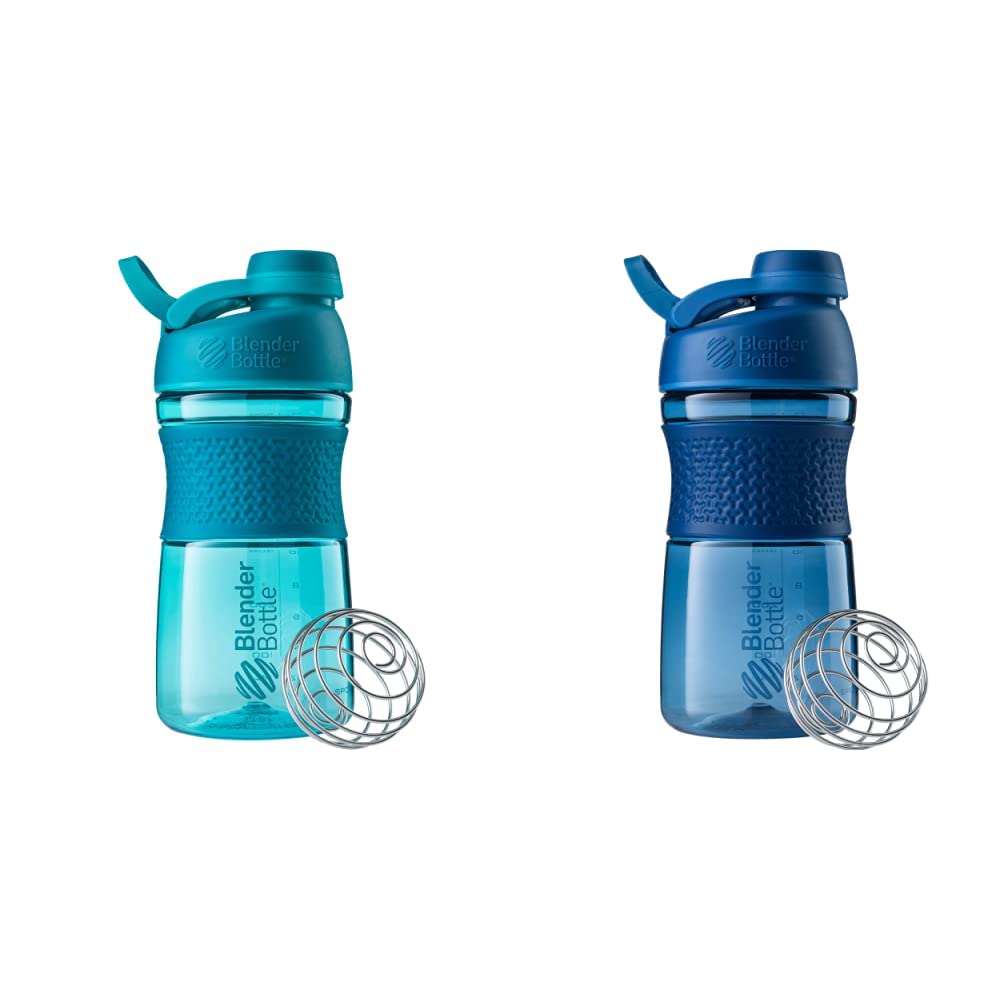 BlenderBottle 20-Ounce SportMixer μπουκάλια αναδευτήρα πρωτεΐνης με BlenderBall σύρμα Whisk, Ναυτικό και Teal