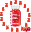 Glycinate Gummys μαγνήσιο 400mg, Μαγνήσιο l-Θρεονικό 200mg Gummie, Chelated Magnesium and Pastium Complex Supplement to Support Memory, Mood and Sleep, (60 Magnesium Gummies, Raspberry Flavor)