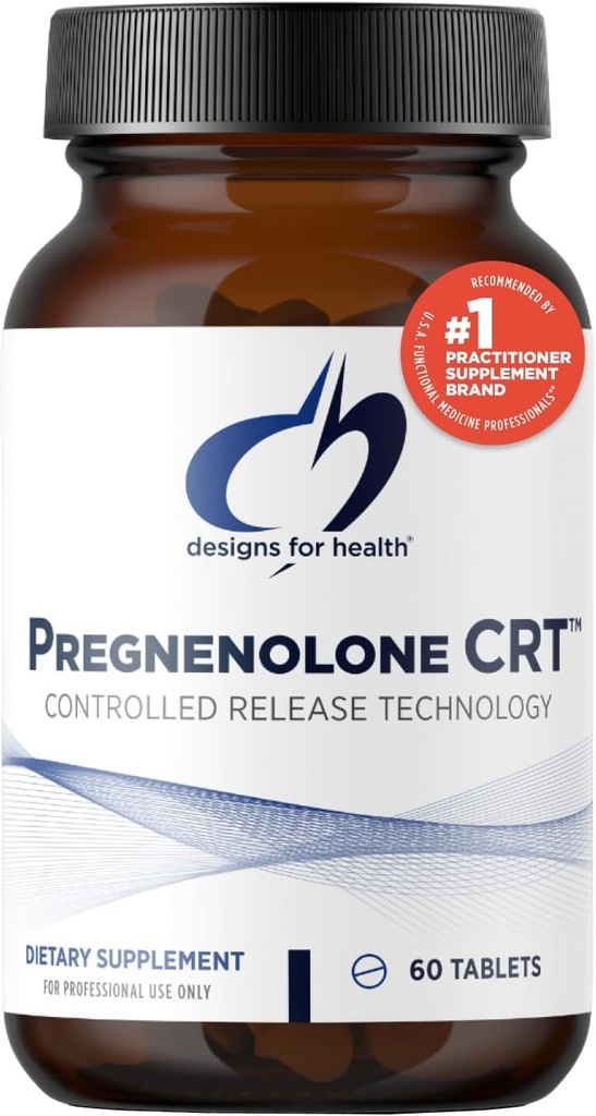 Σχέδια για την Υγεία Pregnenolone CRT - 30mg Ελεγχόμενη/Χρονική κυκλοφορία Pregnenolone (10-12 ώρα) - Οιστρογόνα, DHEA + Ορμονική τεστοστερόνη για γυναίκες + Άνδρες - Vegan + Μη ΓΤΟ (60 δισκία)