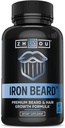 Zhou Iron Beard - Beard Growth Vitamins Άνδρες, Premium Biotin, Saw Palmetto & Β χάπια βιταμίνης για την υποστήριξη των μαλλιών προσώπου, γενειάδα συμπλήρωμα φροντίδας για το πλήρες μούσι - 60 κάψουλες λαχανικά