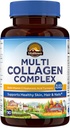 Vitalitown Multi Collagen Complex, Type I, II, III with Biotin, Vitamin C, Hyaluronic Acid, Turmeric, Black Pepper for Skin, Hair, Nails, 90 Κάψουλες, Non-GMO