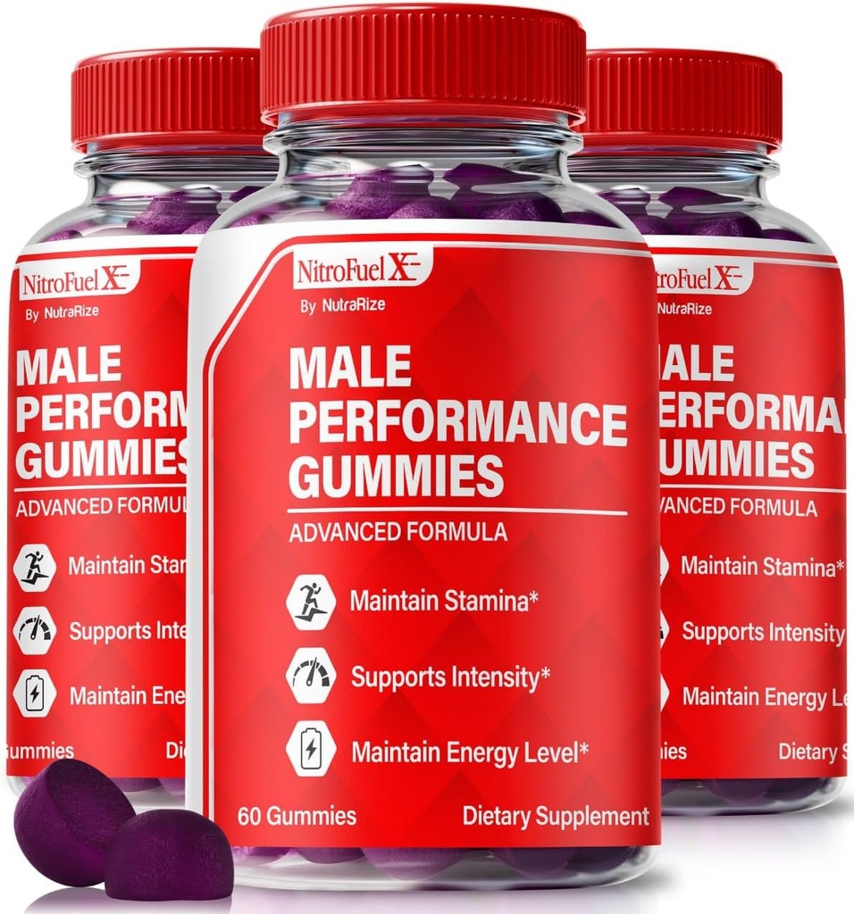 (3 Pack) Nitro Fuel X Gummies - Official Nitro Fuel X Ultimate For Men, Nitro Fuel X ME For Performance and Overall Health, All Natural NitroFuel X ME Gummy, NitroFuel X Ultimate Gomitas (180 Gummies)
