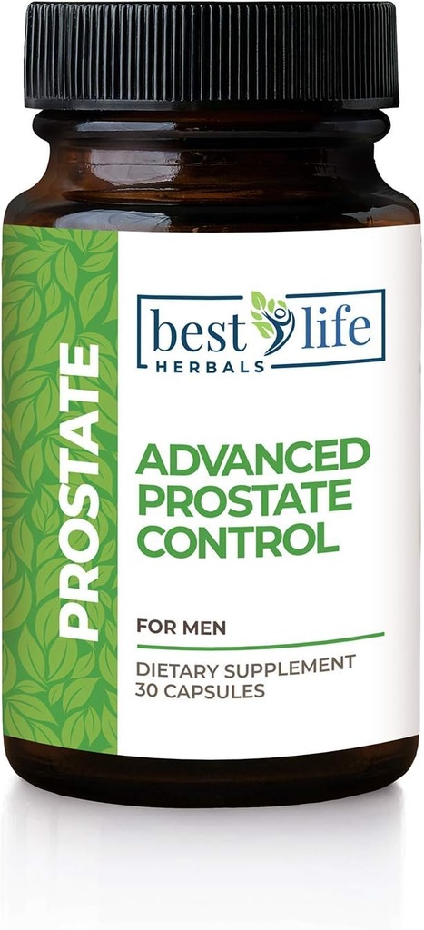 Best Life Herbals Advanced Prostate Control Supplement with Saw Palmetto for Men Experiencing Enlarged Prostate, Συχνή ούρηση, Υπερδραστική Βλάχος -1 μπουκάλι