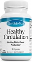 EuroMedica Healthy Circulation - Συμπλήρωμα διατροφής για την υποστήριξη της υγιεινής κυκλοφορίας - Healthy Blood Flow & Heart Function Aid - Μη ΓΤΟ & κάψουλες Vegan - 30 κάψουλες (30 υπηρεσίες)