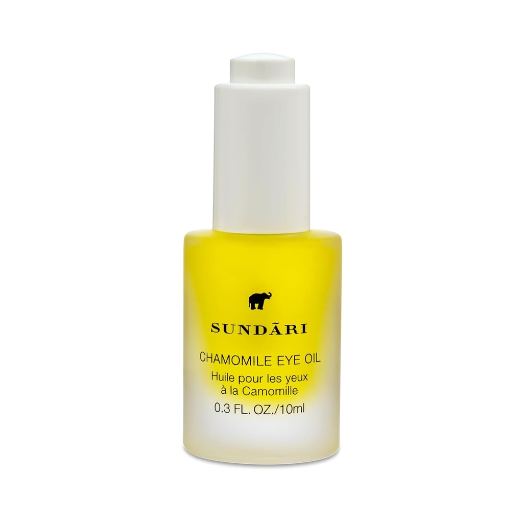 SUNDARI Chamomile Eye Oil - Φυσική θεραπεία μαύρου κύκλου, κατά της γήρανσης και της συρρίκνωσης, Brightens & Smooths Under-Eye, Nourishes & Revitalizes, φυσικά συστατικά, βολικό σταγονόμετρο 0.3 fl oz
