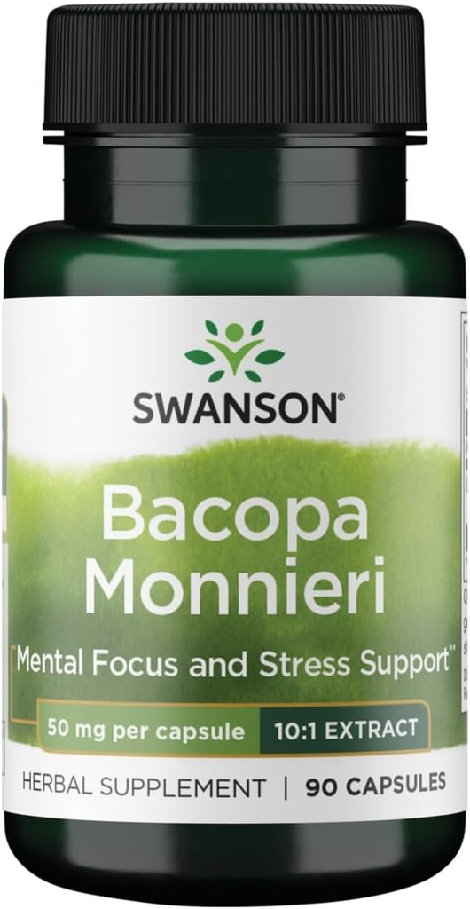 Swanson Bakopa Monniera 10:1 Extract 50 Milligrams 90 Κάψουλες