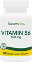 Natures Plus Βιταμίνη Β6 100 mg - Χορτοφαγικά, Χωρίς Γλουτένη - 90 δισκία, 90 μερίδες