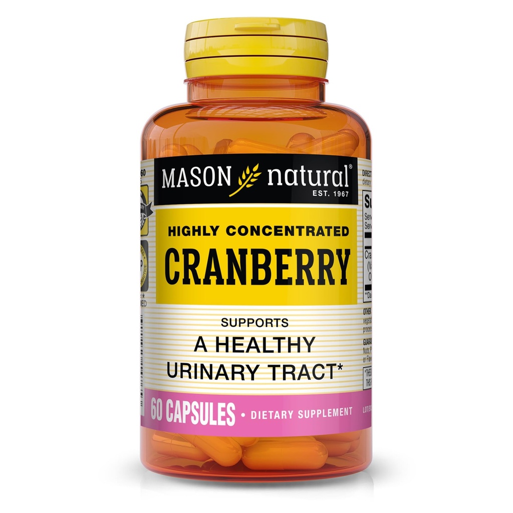 MASON NATURAL Cranberry Πολύ συμπυκνωμένο 900 mg, 1 μήνα προσφοράς, αντιοξειδωτικό & ανοσοποιητική υγεία, υποστηρίζει υγιή t, 1 συσκευασία