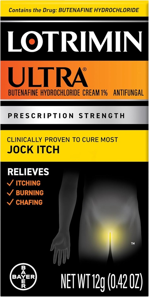 Lotrimin Ultra Jock Itch Cream - Ισχυρή Butenafine Υδροχλωρική Θεραπεία για Jock Itch, 0.42 Ουγγιά (12 γραμμάρια) (Packaging May Vary)