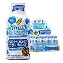 Vitamin Energy Blue Raspberry Twist Extra Strength Energy Shot, 12 Pack - Up to 7 Hrs, 260mg Natural Caffeine, Zero Sugar - Electrolytes + BCAAs, Hydration, B12 B6 Niacin, 1.93 fl oz, Keto Vegan