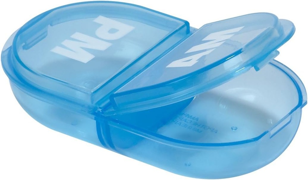 Ezy Dose Travel Pocket Pharmacy Pill Box and Medicine, Vitamin Container, Καθημερινά, AM PM Planner and Storage, Snap Compartments, Pack of 6, Colros May Vary
