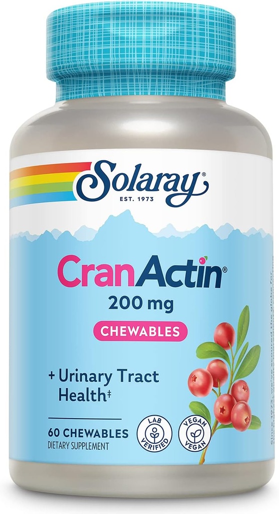 SOLARAY Cranactin 200 mg Μασώμενα δισκία 