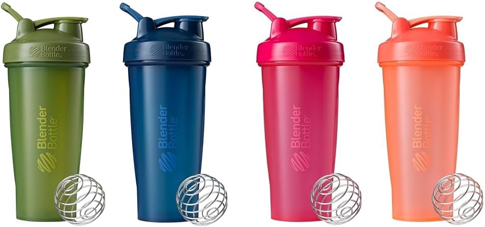 BlenderBottle 2-πακέτο 28-Ounce Classic Shaker Μπουκάλια για τις πρωτεΐνες Shakes και προ προπόνηση, Moss / Moss και Ναυτικό / Navy και όλα τα ροζ και Coral