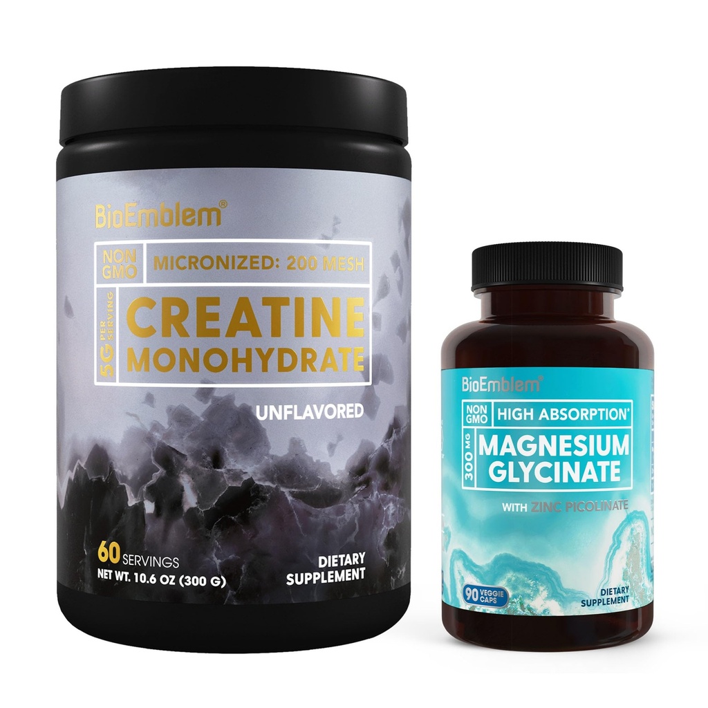 BioEmblem Μαγνήσιο Γλυκινικό με ψευδάργυρο και Creatine Monohydrate σκόνη