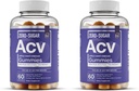 Ουσιώδη στοιχεία Zero-Sugar ACV Apple Cider Vinegar Gummies από το “The Mother” - Φυσικά-Sourced, Vegan ACV Gummies με Chromium 60 Count (2-Pack)