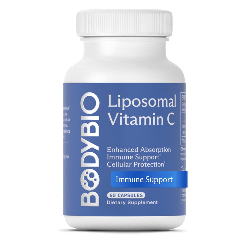 BodyBio Liposomal Vitamin C - Ισχυρό Αντιοξειδωτικό για την Ανοσολογική Υποστήριξη και την Κυτταρική Υγεία, Καθαρό Ασκορβικό Οξύ με Μέγιστη Απορρόφηση
