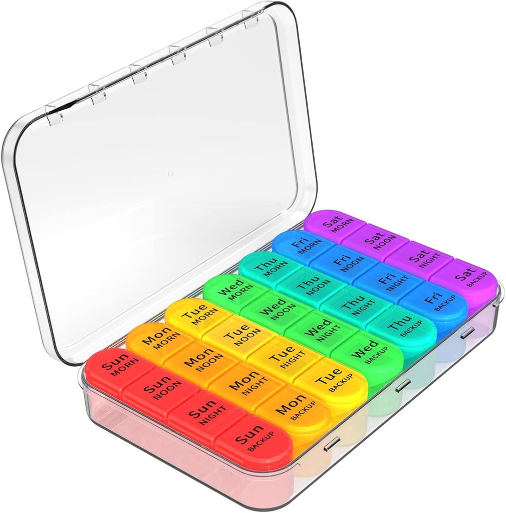 Daviky Weekly Pill Organizer 4 φορές την ημέρα, Pill Box 7 ημέρα, Medicine Organizer Φορητό για τα ταξίδια με μετακινήσιμα ατομικά χάπια θήκη Χάπια για να κρατήσει καθημερινή βιταμίνη, συμπλήρωμα και φαρμακευτική αγωγή
