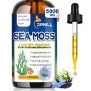 Sea Moss Drops, Irish Liquid Sea Moss Gel Supplement with Black Seed Oil, Shilajit, Elderberry, Burdock Root, Spirulina, Bladderwrack for Digestion Health, Non-GMO, 2 Fl Oz