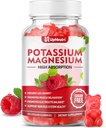Κάλιο Συμπληρώματα Μαγνησίου Gummies για ενήλικες παιδιά, χωρίς ζάχαρη Κάλιο Κιτρικό Gummies υποστηρίζει πόδια Cramps & μυών & καρδιάς Υγεία, Vegan Μαγνήσιο Γλυκινικό Gummies Βατόμουρο Γεύση 60 κοχλίες