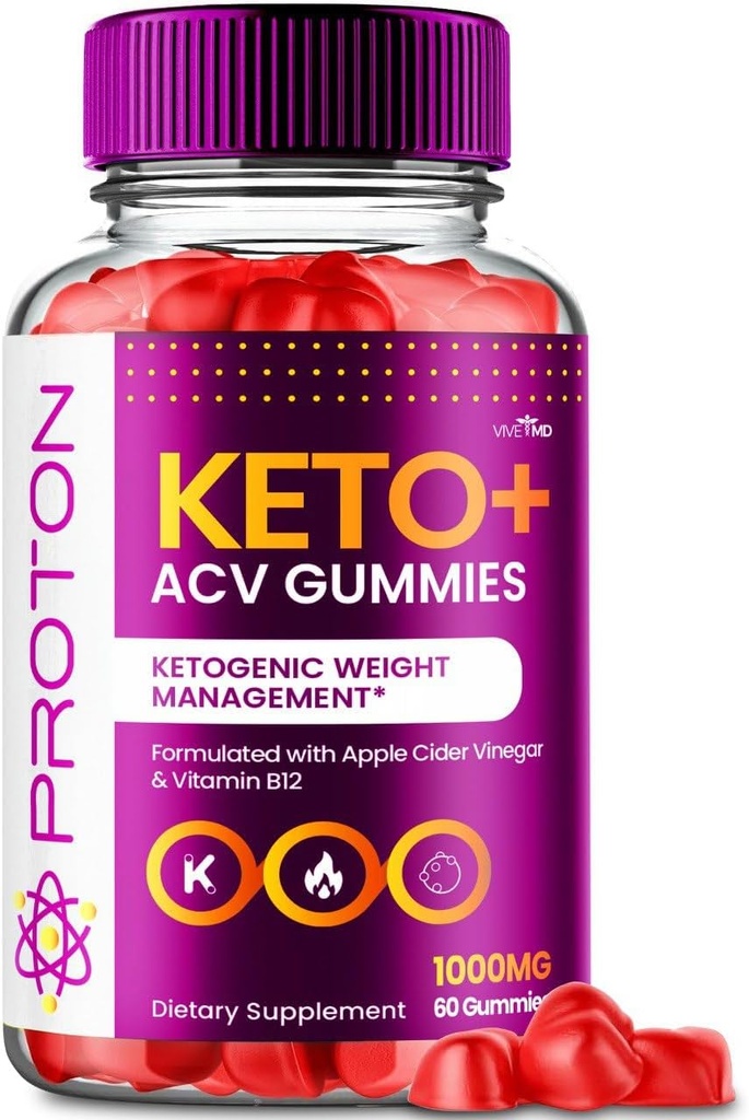 VIVE MD Proton Keto ACV Gummies Advanced Weight Management, Proton Keto ACV Gummies, Proton Keto Plus Gummies with Apple Cider Vinegar Supplement 1000mg, Proton Keto+ACV Gummies Reviews (1 Pack)