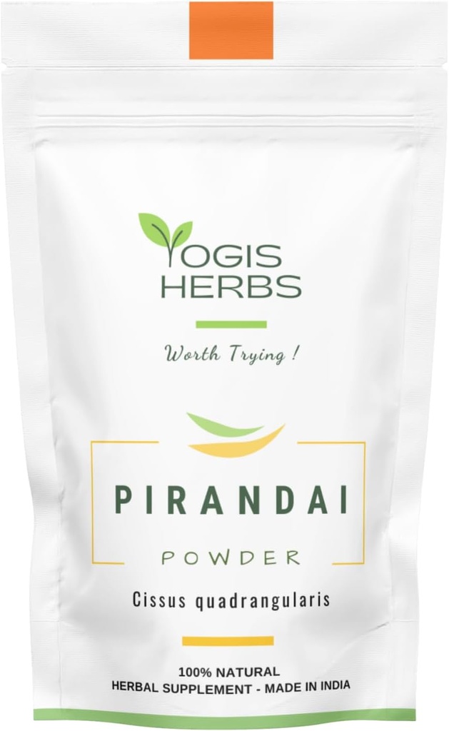 YOGIS HERBS Pirandai σκόνη (Cissus quadrangularis) – συμπλήρωμα βοτάνων (3.5 ουγγιά)