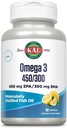 KAL 450/300 1280 Mg Omega 3, Lemon, 60 Count