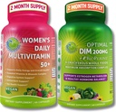 Vegan Bundle for Hormone Balance, Energy, Immunity Bundle – Γυναικεία Καθημερινή Πολυβιταμίνη 50+ με Βιολογικό Superfood Blend + DIM 200mg συμπλήρωμα με BioPerine® – Μη-GMO, Καθαρή Ημερήσια Υποστήριξη Ευεξίας