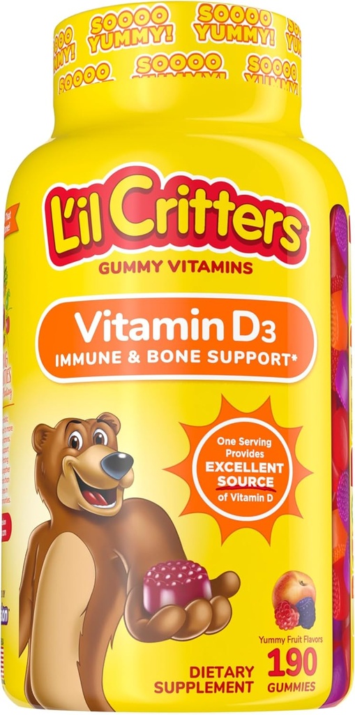 L'il Critters Βιταμίνη D Gummy Bears, 190 κόμης