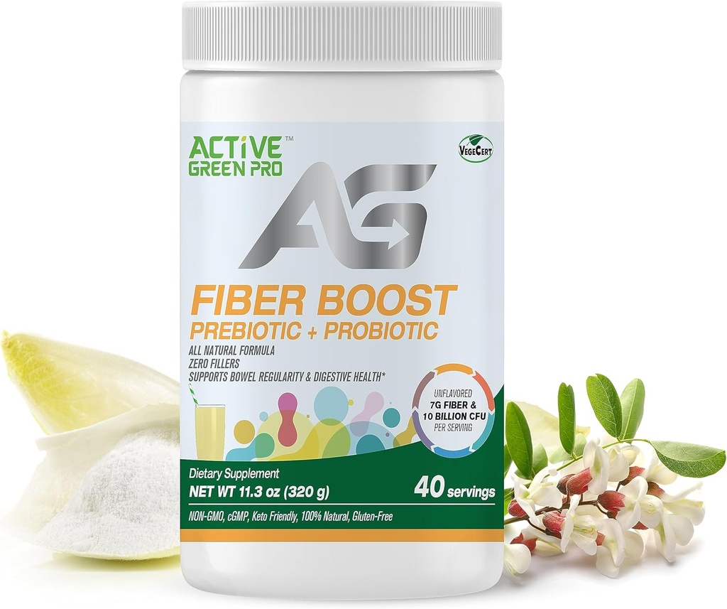 Ibre Boost Prebiotic + Probiotic - Βιολογικό - Ένζυμο & Βιταμίνη Παραγωγή - Υποστηρίζει Bowel Regularity - Digestive Health - Unflavoured - Χωρίς γλουτένη - Χωρίς ζάχαρη - 320g/40 Μερίδες