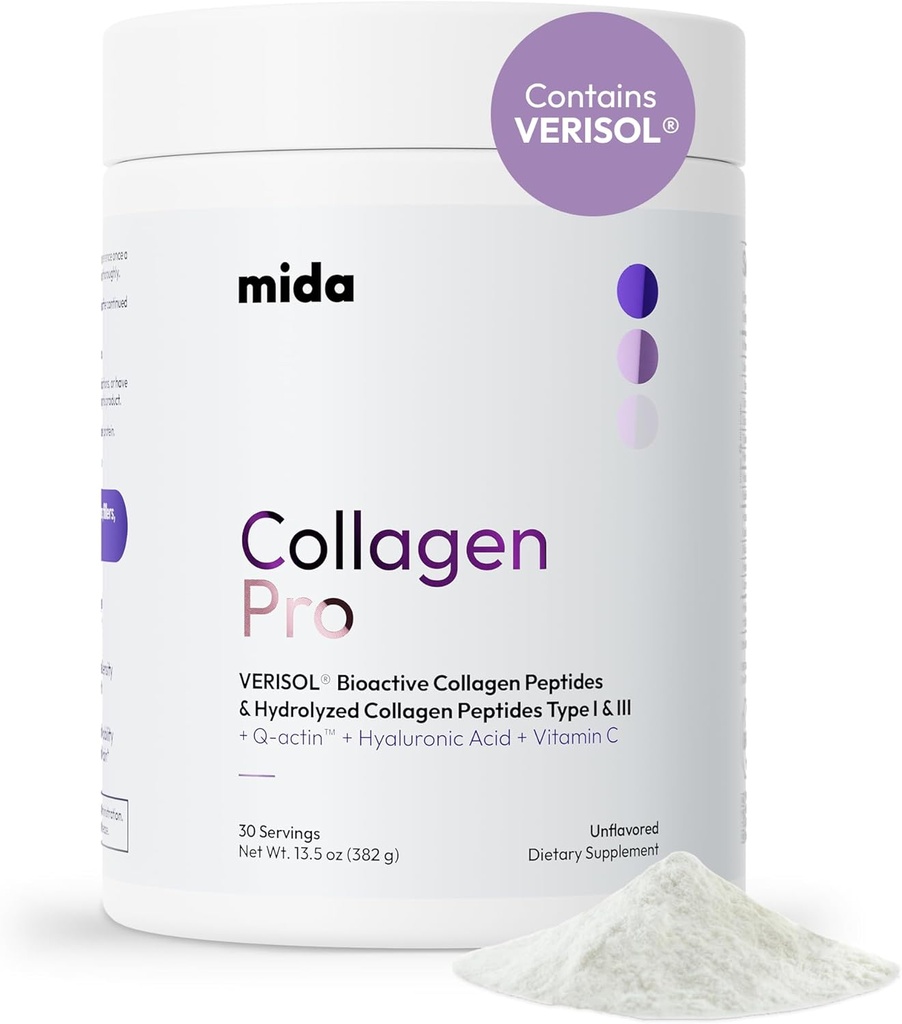 VERISOL® Hydrolyzed Collagen Peptides Type I & III with Vitamin C, Hyaluronic Acid, Biotin, Q-ACTIN® 