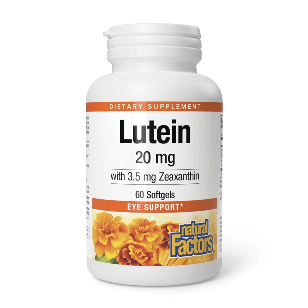 Φυσικοί παράγοντες - Lutein 20mg, Φυσικό αντιοξειδωτικό για την υποστήριξη της υγείας των ματιών, 60 μαλακά γέλη