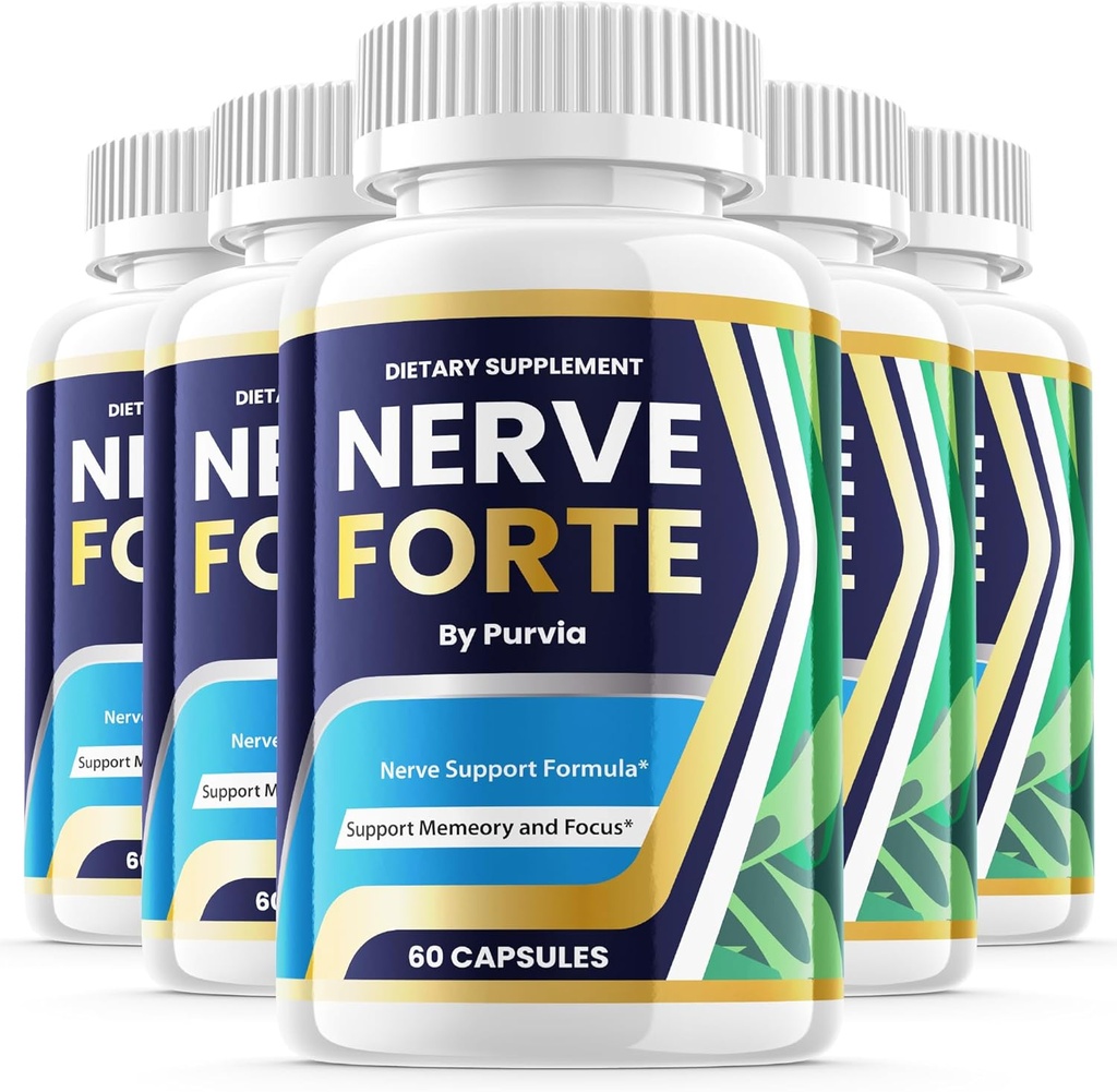 (5 Pack) Nerve Forte χάπια, Nerve Forte κάψουλες Advanced Formula δύναμη για τη συνολική υποστήριξη ευεξίας, Nerve Forte Κριτικές, Nerveforte μέγιστη απόδοση Υποστήριξη συμπλήρωμα βιταμίνης (300 κάψουλες)