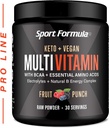 Multivitamin Powder - Drink Mix για άνδρες γυναίκες BCAA Αμινοξέα δεν θα αναστατώσει το στομάχι σας - Keto Vegan Multivitamin Fruit Punch - Ηλεκτρολύτες Super B Complex Digestive Enzyme