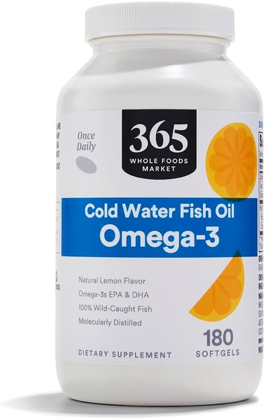 365 από Whole Foods Market, Ωμέγα-3 Λεμόνι, 180 ct