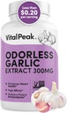 Odorless Garlic Extract - Allicin-Rich 300 mg Herbal Garlic Supplements for Heart, Liver, and Immune Support I Non-GMO, Gluten-Free, Vegan - 90 Garlic Capsules
