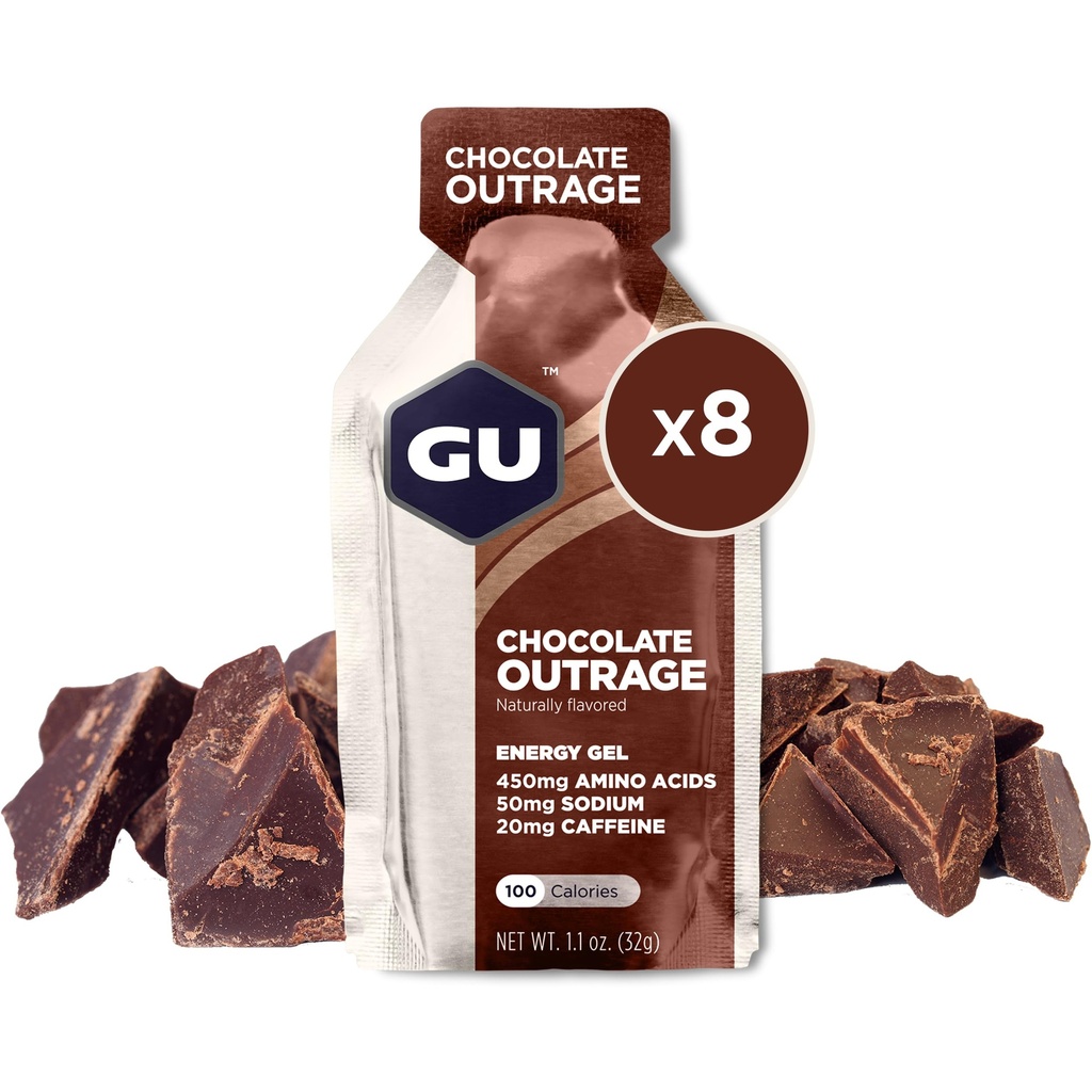 Gel, Vegan, Gluten-free, 8-Count Tri-Berry και Σοκολάτα Γεύσεις με Αμινοξέα και ηλεκτρολύτες