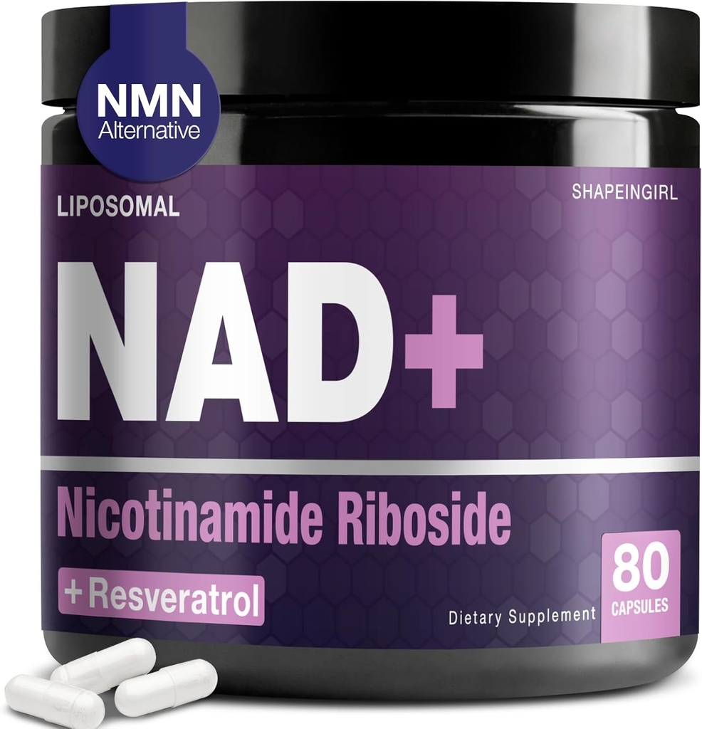 NAD Supplement - Nicotinamide Riboside Resveratrol 900mg, Liposomal NAD Supplement for Women and Men, NAD Plus Pure Organic
