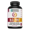 Zhou N.O. Pro - Premium Συμπλήρωμα οξειδίου του αζώτου για άνδρες & γυναίκες, την καρδιά, τους μυς και το αίμα Υποστήριξη με ρίζα τεύτλων & L Αργινίνη, φυσικό ενισχυτή οξειδίου του αζώτου - 120 κάψουλες λαχανικά